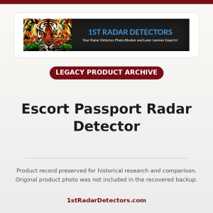 Escort Passport Radar Detector — original product photo missing from recovered backup