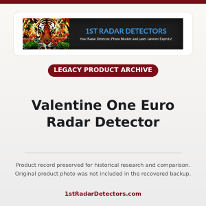 Valentine One Euro Radar Detector — original product photo missing from recovered backup