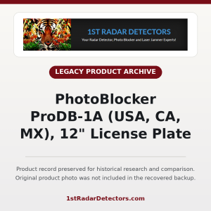 PhotoBlocker ProDB-1A (USA, CA, MX), 12" License Plate — original product photo missing from recovered backup