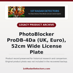 PhotoBlocker ProDB-4Da (UK, Euro), 52cm Wide License Plate — original product photo missing from recovered backup