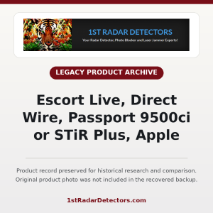 Escort Live, Direct Wire, Passport 9500ci or STiR Plus, Apple — original product photo missing from recovered backup