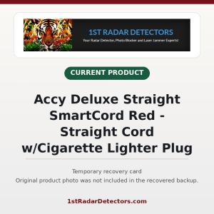 Accy Deluxe Straight SmartCord Red - Straight Cord w/Cigarette Lighter Plug — original product photo missing from recovered backup