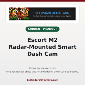 Escort M2 Radar-Mounted Smart Dash Cam — original product photo missing from recovered backup