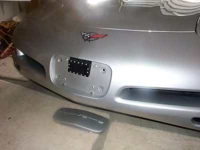 Corvette installed with our exclusive V1 Remote to hide the displays from casual view, while profviding alerts to X, K, Ka radar, laser , Ku and narrow band Ka radar. The V1 Radar Detection module was installed behind the foam core bumper providing maximum detection to the front of the vehicle.