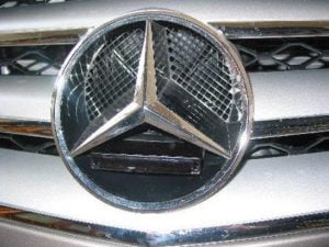 Ingenuity and perfect location. Check out the Mercedes emblem!